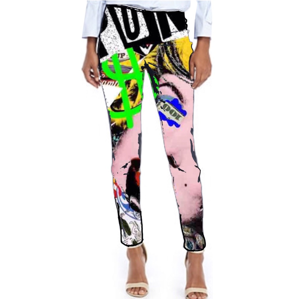 Skinny Stretch Slim Cut Pant ZIP Pocket Art